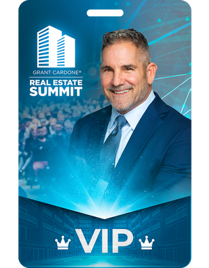 Grant Cardone Real Estate Summit VIP Pass — official event badge for the 2026 Real Estate Summit in Miami, FL featuring Grant Cardone.