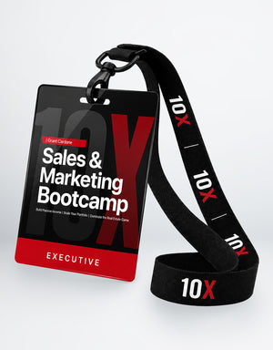 Sales & Marketing Bootcamp 2026 Executive badge with lanyard