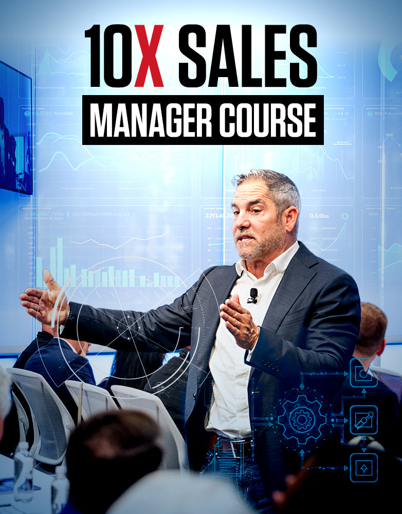 Grant Cardone teaching the 10X Sales Manager Course, presenting sales management strategies, team leadership systems, and performance tracking frameworks to sales managers and business leaders.