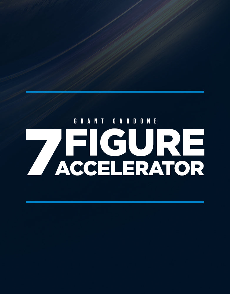 7 Figure Accelerator logo with 'Grant Cardone' on a dark blue background
