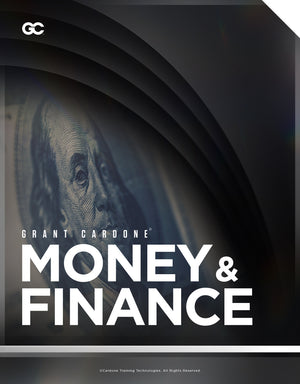 Grant Cardone Money and Finance Training cover featuring a close-up image of U.S. currency representing financial freedom, money management, financial education, and wealth building strategies.