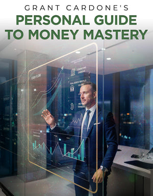 Grant Cardone's student demonstrating his money mastery system through a digital financial dashboard, showing cash flow, income streams, and wealth-building strategies inside his Personal Guide to Money Mastery program