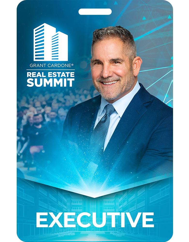 Grant Cardone Real Estate Summit Executive Pass : Official event badge for the 2026 Real Estate Summit in Miami, FL featuring Grant Cardone.