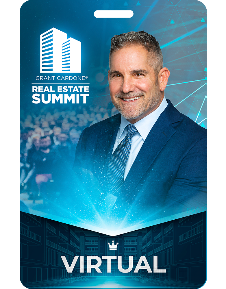 Grant Cardone Real Estate Summit Virtual Pass — official event badge for the 2026 Real Estate Summit in Miami, FL featuring Grant Cardone.