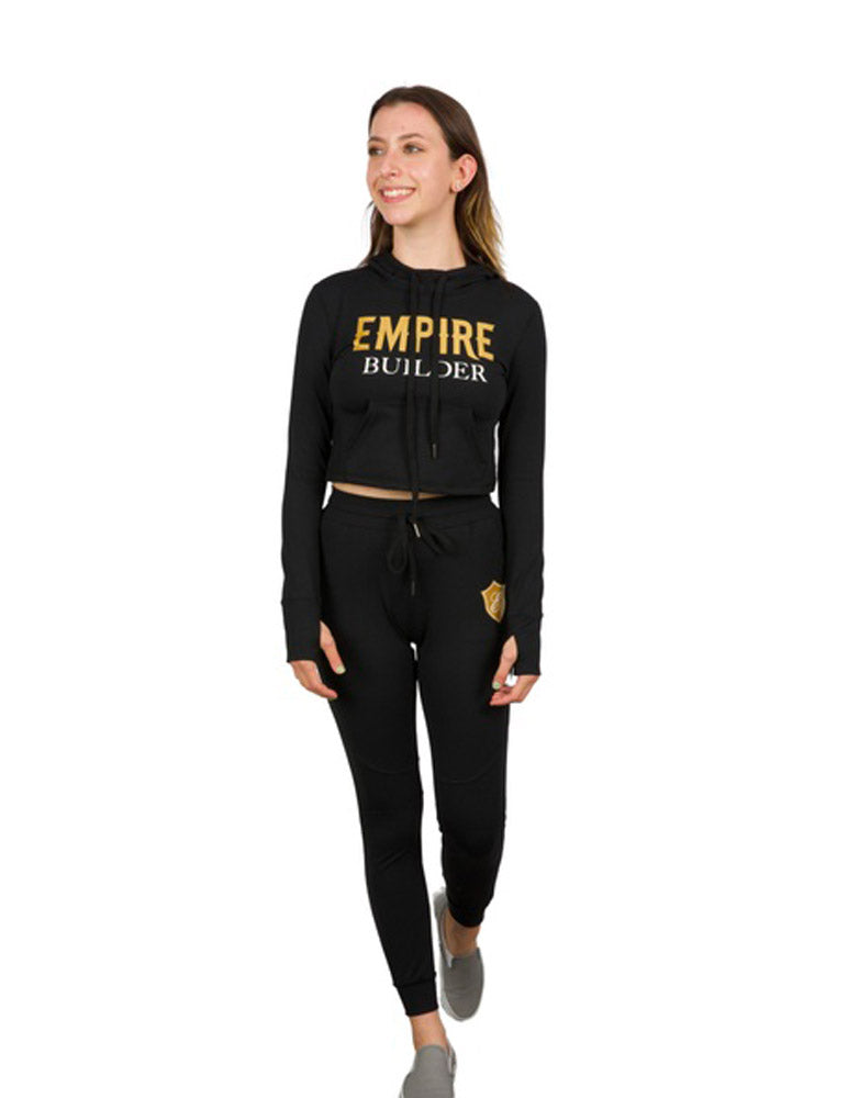 Womens cropped hoodie tracksuit hot sale